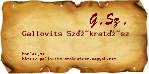 Gallovits Szókratész névjegykártya